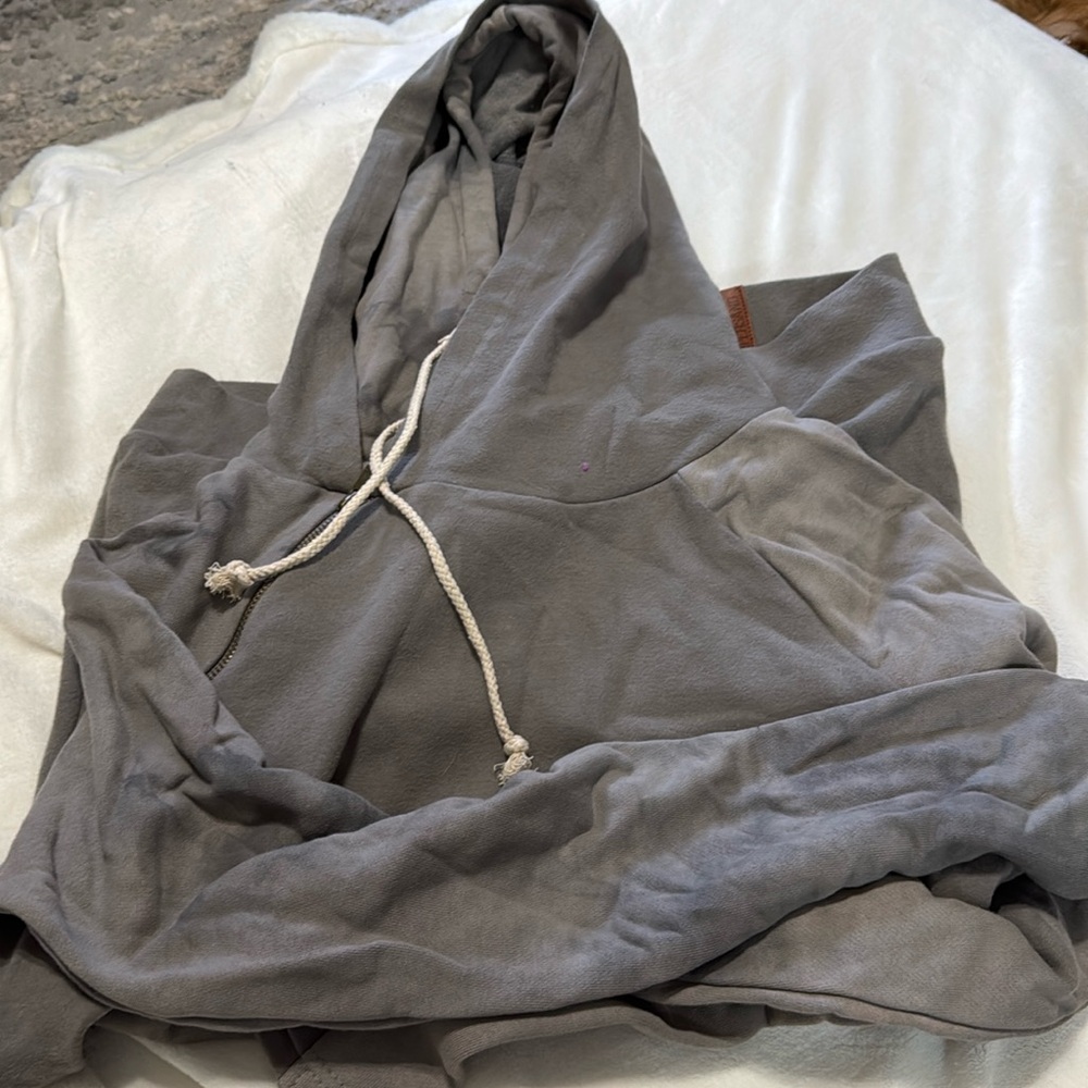 NWT Ampersand Avenue Charcoal Tie Dye double hoodie - Women’s size L